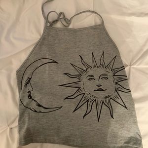 Sun/moon halter top